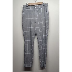 Hollister Ultra High-Rise Pants Women Size L Black White Checks Stretch Office